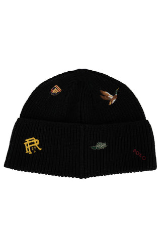 Embroidered Icons Hat - Polo Black