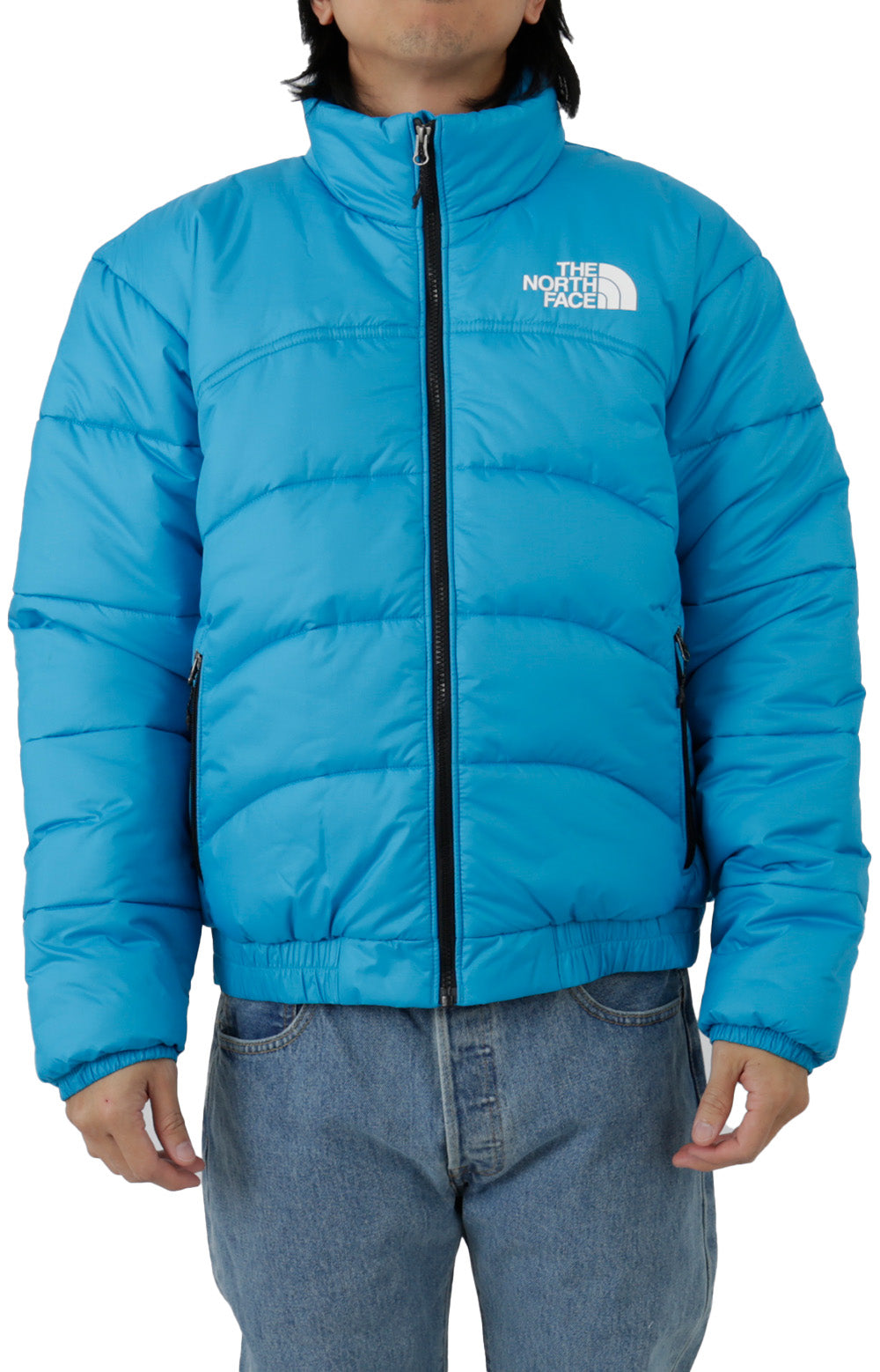 North face puffer hot sale jacket light blue