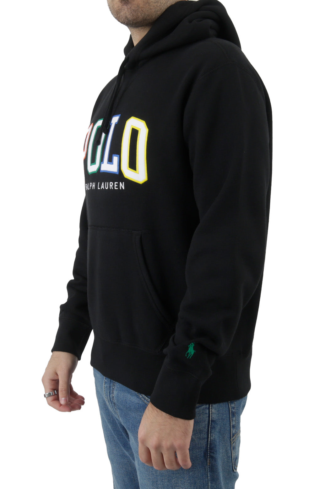 The RL Fleece Logo Pullover Hoodie - Polo Black/Colorful Letters
