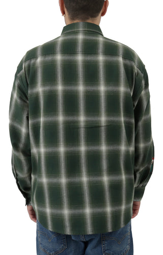 Random Things Flannel L/S Button-Up Shirt - Green
