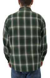 Green Checkered Flannel Long Sleeve Button-Up Shirt by X-Large