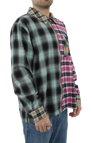 Zip Flannel Shirt - Khaki/Brown