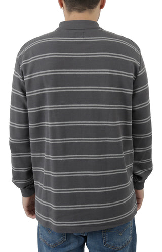 Stripe Polo L/S Shirt - Graphite