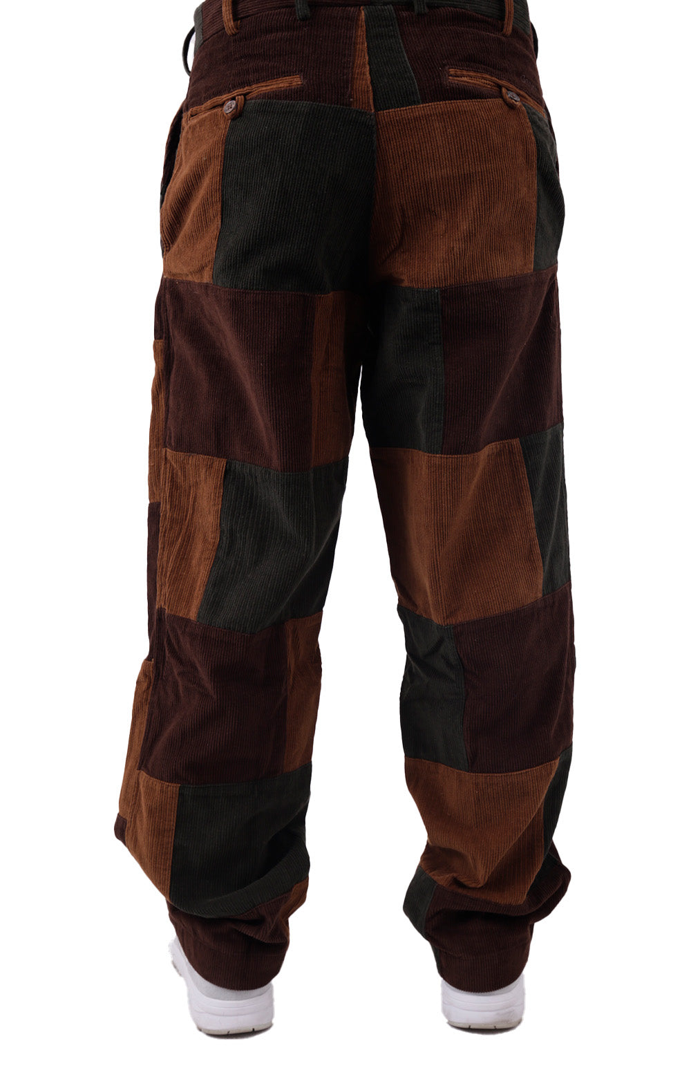 Cordurouy Patchwork Pants - Brown Multi
