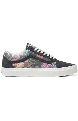 (BW21XM) Moody Floral Old Skool Shoes - Grey/White