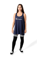 Champion Women's Reversible Mesh Jersey Tank Top - Navy