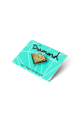 Diamond Lapel Pin - Gold/Black