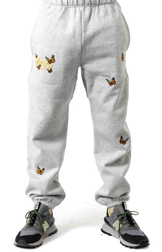 Butterfly Fleece Sweatpants - Heather Grey