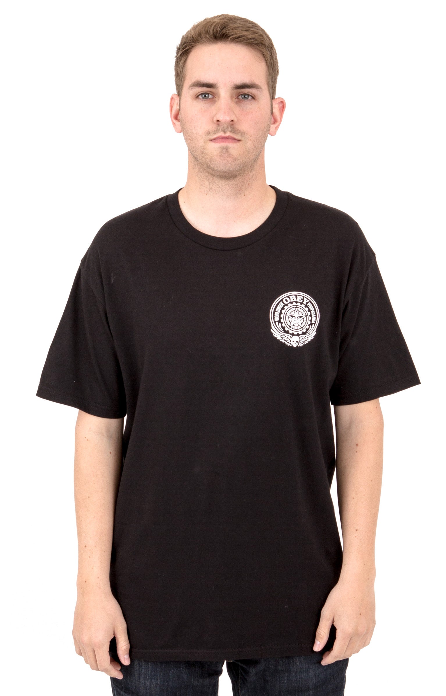Obey Skull And Wings T-Shirt - Black