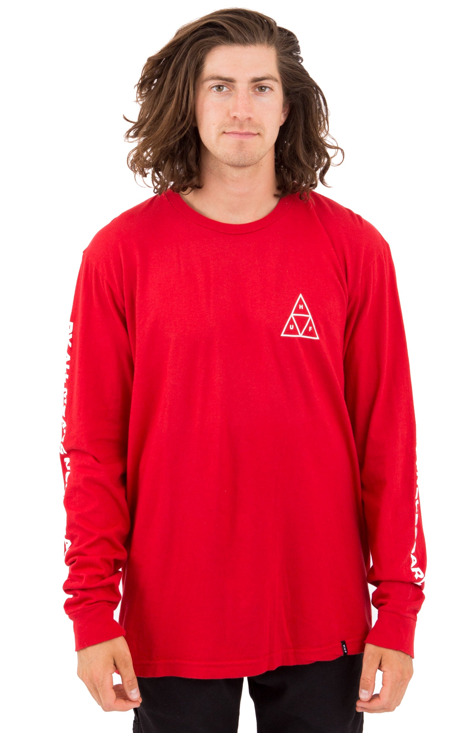 Essentials Triple Triangle L/S Shirt - Resort Red