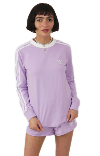 (DV2618) 3 Stripes L/S Shirt - Purple Glow