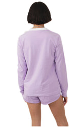 (DV2618) 3 Stripes L/S Shirt - Purple Glow